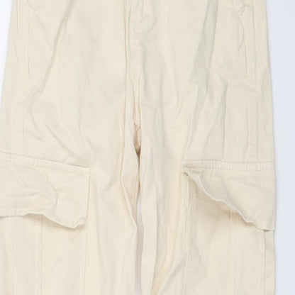Womens UK Size 4 STR Regular Fit Straight Beige Jeans