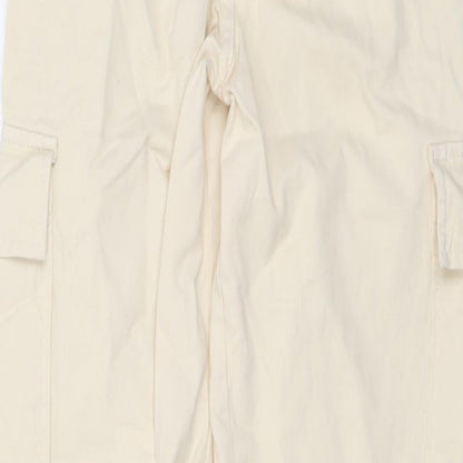 Womens UK Size 4 STR Regular Fit Straight Beige Jeans