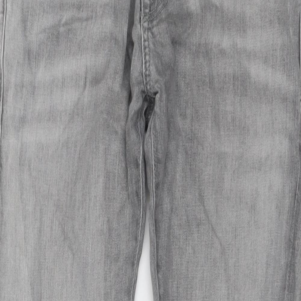 Mavi Mens Grey Cotton Straight Jeans Size 30 in L29 in Regular Button