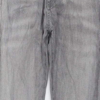 Mavi Mens Grey Cotton Straight Jeans Size 30 in L29 in Regular Button