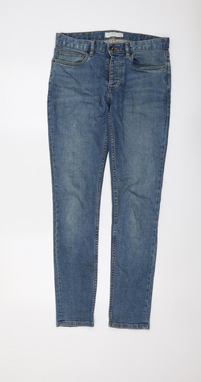 Mens UK Size 30 in Topman Regular Fit Skinny Blue Jeans