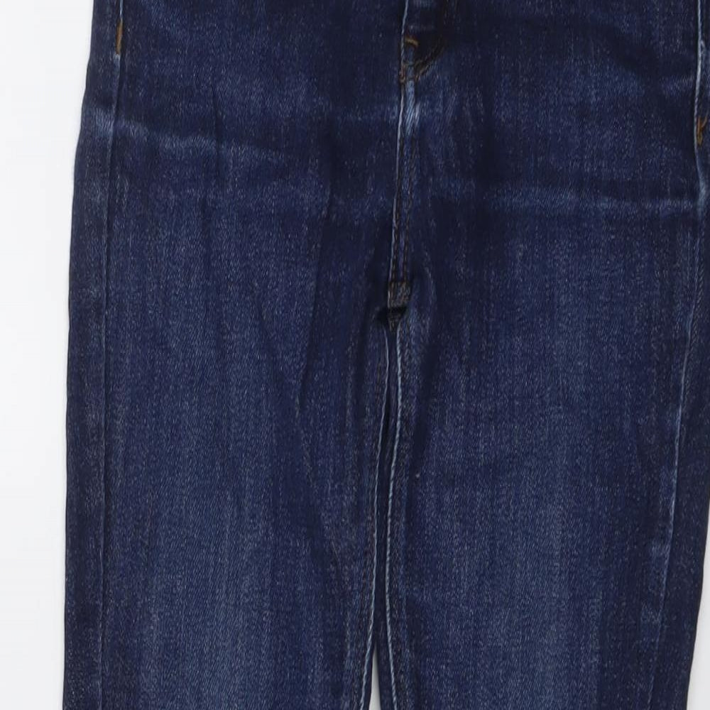 River Island Womens Blue Cotton Skinny Jeans Size 6 L24 in Regular Button