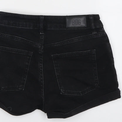 BDG Womens Black Cotton Hot Pants Shorts Size 26 in L3 in Regular Button