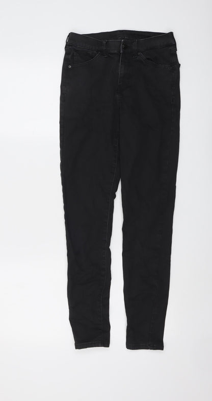 Topshop Womens Black Cotton Skinny Jeans Size 28 in L27 in Regular Button