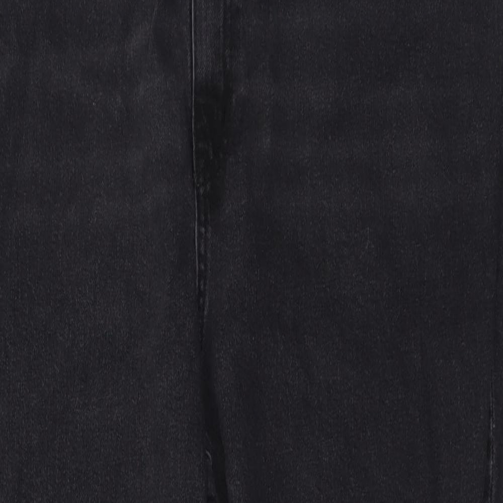 H&M Womens Grey Cotton Mom Jeans Size XL L26 in Regular Button
