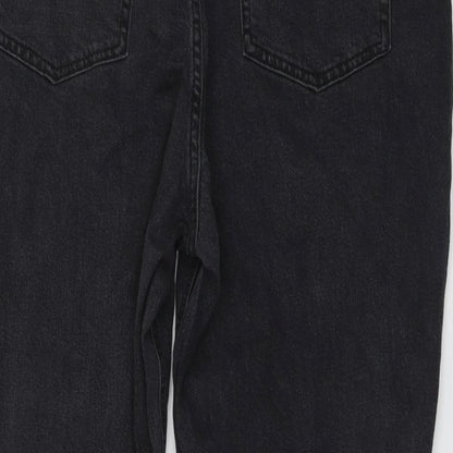 H&M Womens Grey Cotton Mom Jeans Size XL L26 in Regular Button