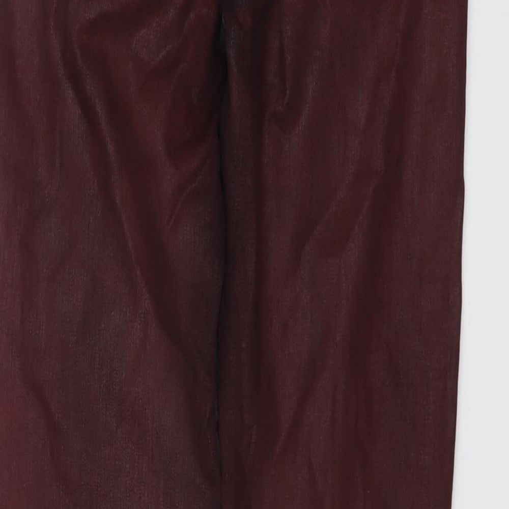 Zara Womens Red Cotton Skinny Jeans Size 8 L28 in Regular Button