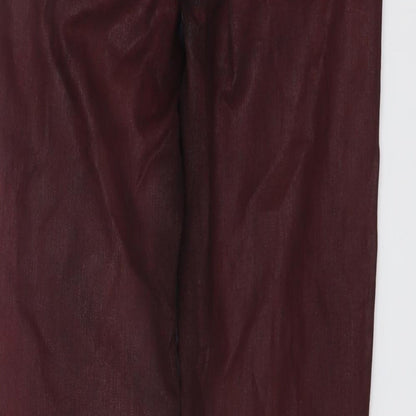 Zara Womens Red Cotton Skinny Jeans Size 8 L28 in Regular Button