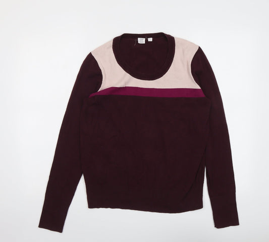 Gap Womens Purple Round Neck Acrylic Pullover Jumper Size M