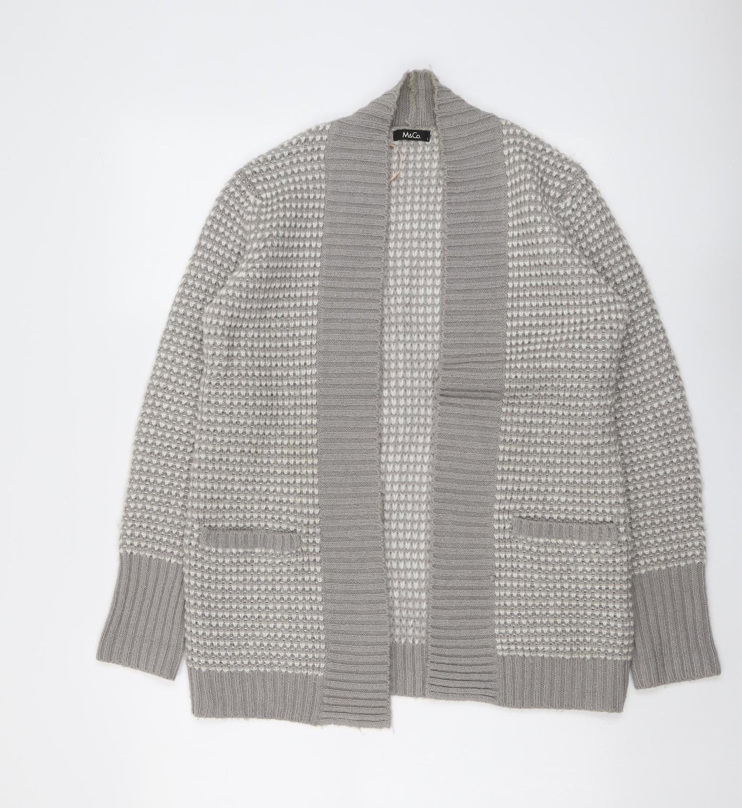 Womens UK Size S M&Co Grey Cardigan Jumper