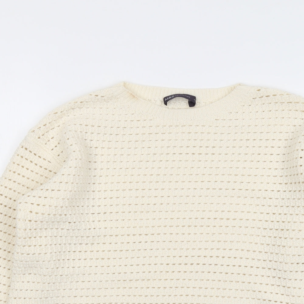Womens UK Size S Marks and Spencer Ivory Pullover Jumper