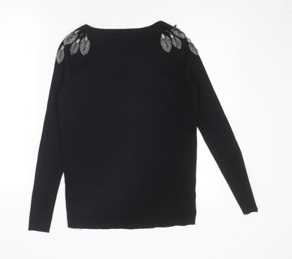 Womens UK Size S Zara Black Basic Blouse