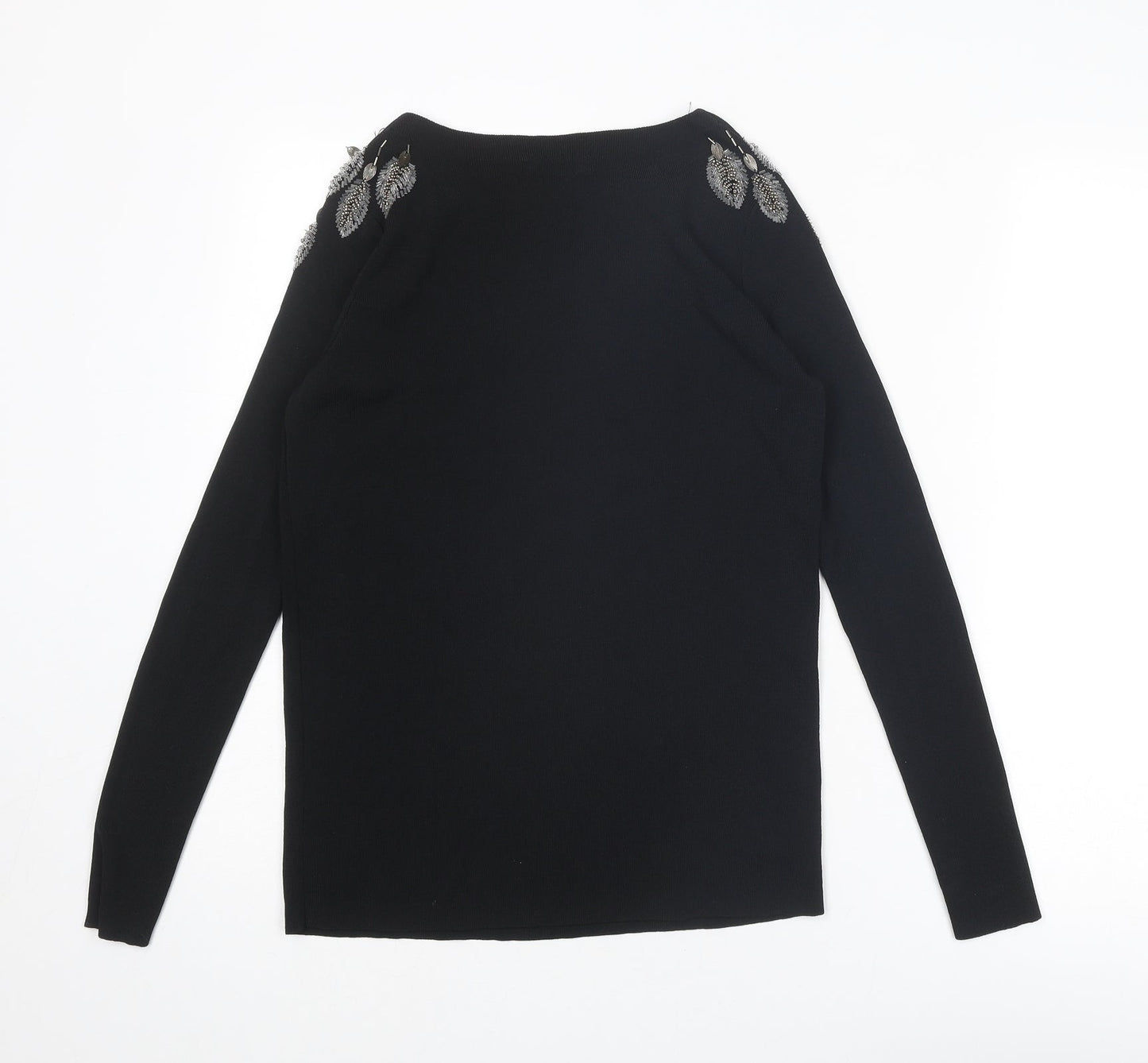 Womens UK Size S Zara Black Basic Blouse