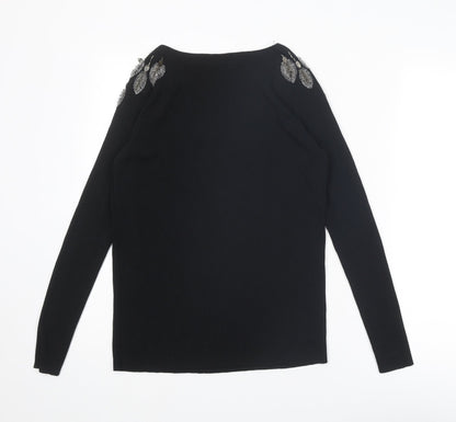 Womens UK Size S Zara Black Basic Blouse