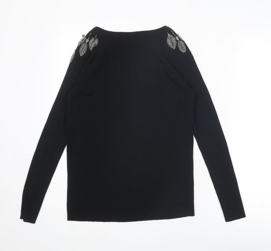 Womens UK Size S Zara Black Basic Blouse