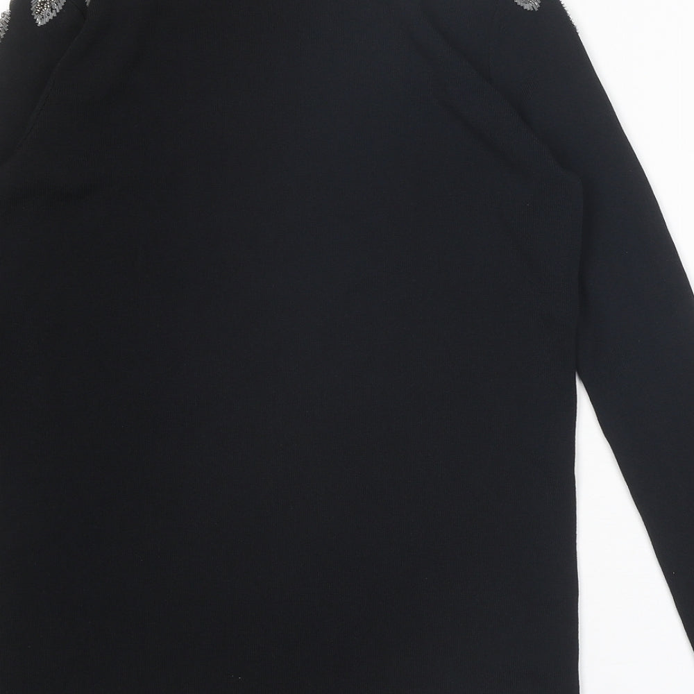 Womens UK Size S Zara Black Basic Blouse