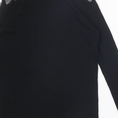 Womens UK Size S Zara Black Basic Blouse