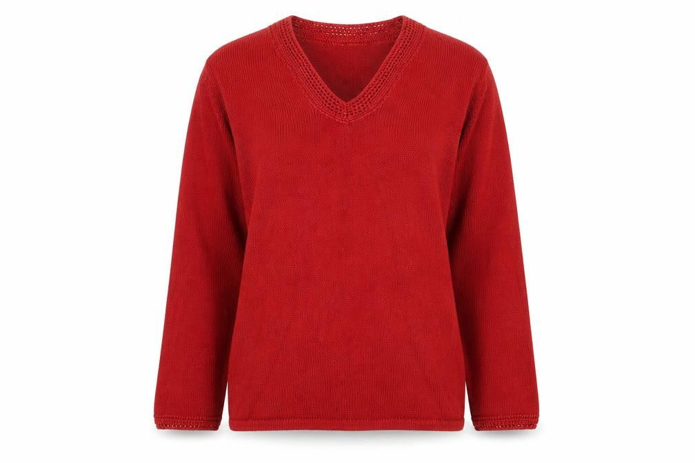 Womens UK Size L Jumper Red Pullover Jumper