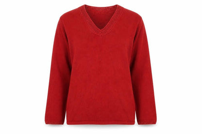 Womens UK Size L Jumper Red Pullover Jumper