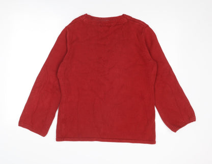 Womens UK Size L Jumper Red Pullover Jumper