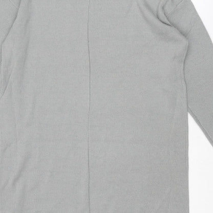 Boohoo Womens Grey Crew Neck Acrylic Pullover Jumper Size S