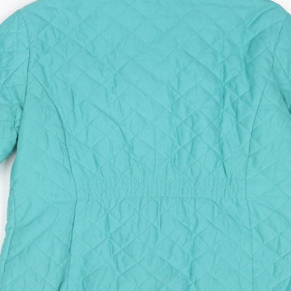 Per Una Womens Blue Quilted Jacket Size 12 Zip