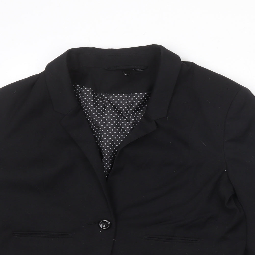 Divided by H&M Womens Black Polyester Jacket Blazer Size 14