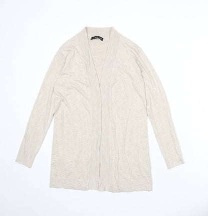 Womens UK Size XS Mango Beige Cardigan Jumper