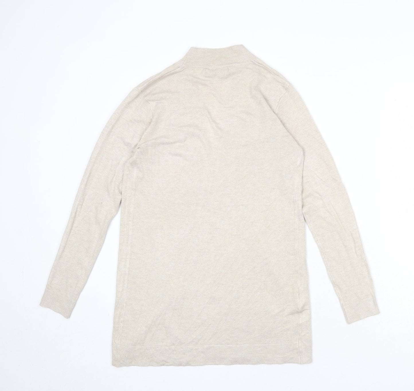 Womens UK Size XS Mango Beige Cardigan Jumper