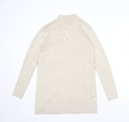 Womens UK Size XS Mango Beige Cardigan Jumper