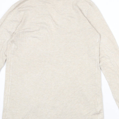 Womens UK Size XS Mango Beige Cardigan Jumper