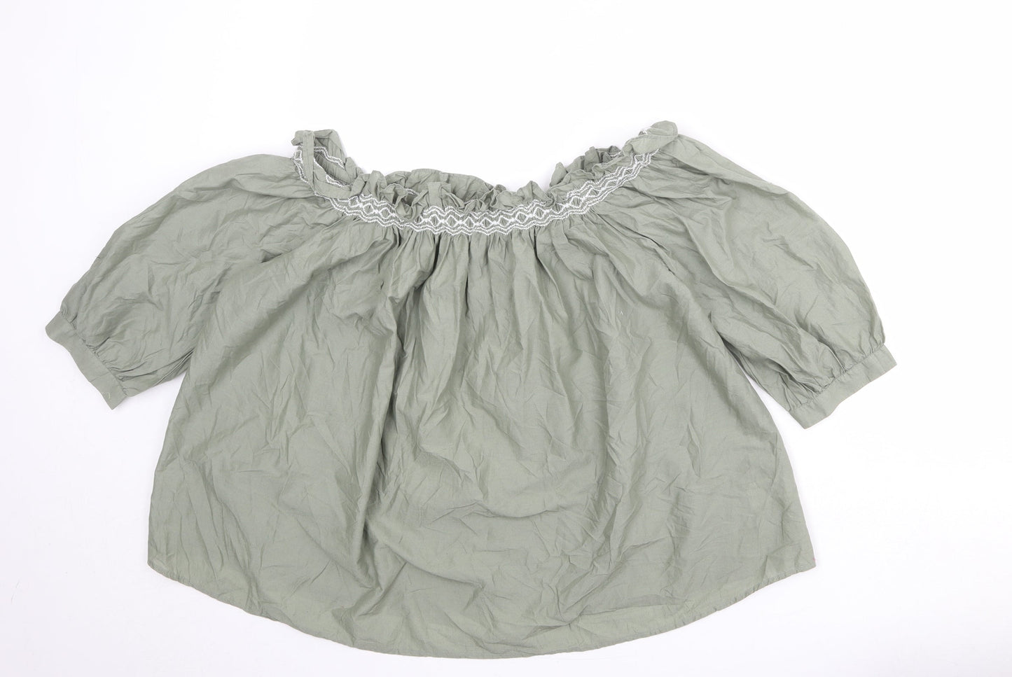 Womens UK Size 10 Marks and Spencer Green Basic Blouse