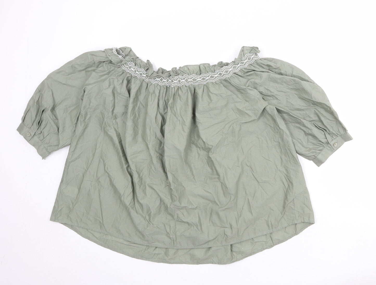 Womens UK Size 10 Marks and Spencer Green Basic Blouse