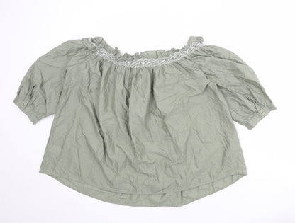 Womens UK Size 10 Marks and Spencer Green Basic Blouse