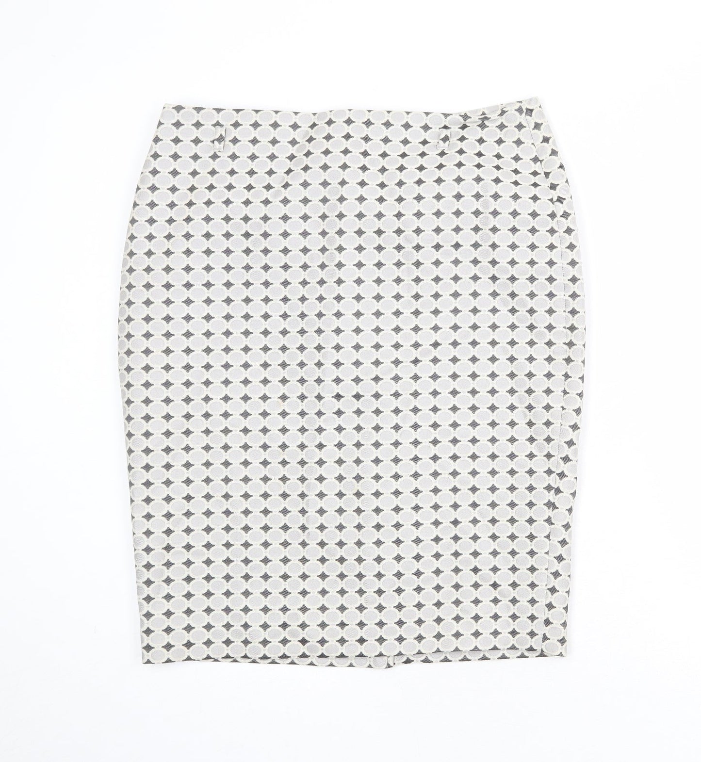 Marks and Spencer Womens Multicoloured Geometric Polyester Straight & Pencil Skirt Size 14 Zip