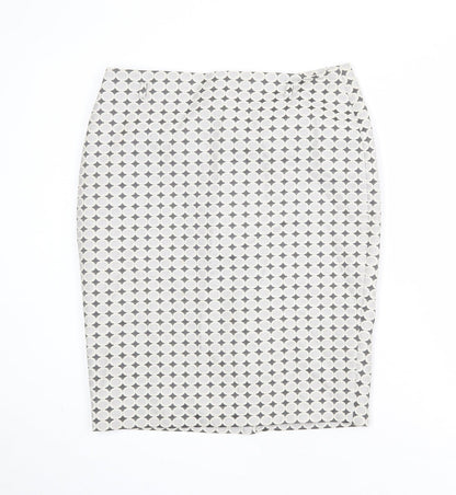 Marks and Spencer Womens Multicoloured Geometric Polyester Straight & Pencil Skirt Size 14 Zip