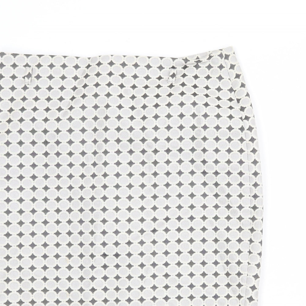 Marks and Spencer Womens Multicoloured Geometric Polyester Straight & Pencil Skirt Size 14 Zip