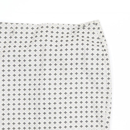 Marks and Spencer Womens Multicoloured Geometric Polyester Straight & Pencil Skirt Size 14 Zip