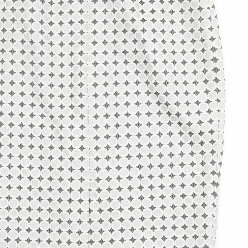 Marks and Spencer Womens Multicoloured Geometric Polyester Straight & Pencil Skirt Size 14 Zip