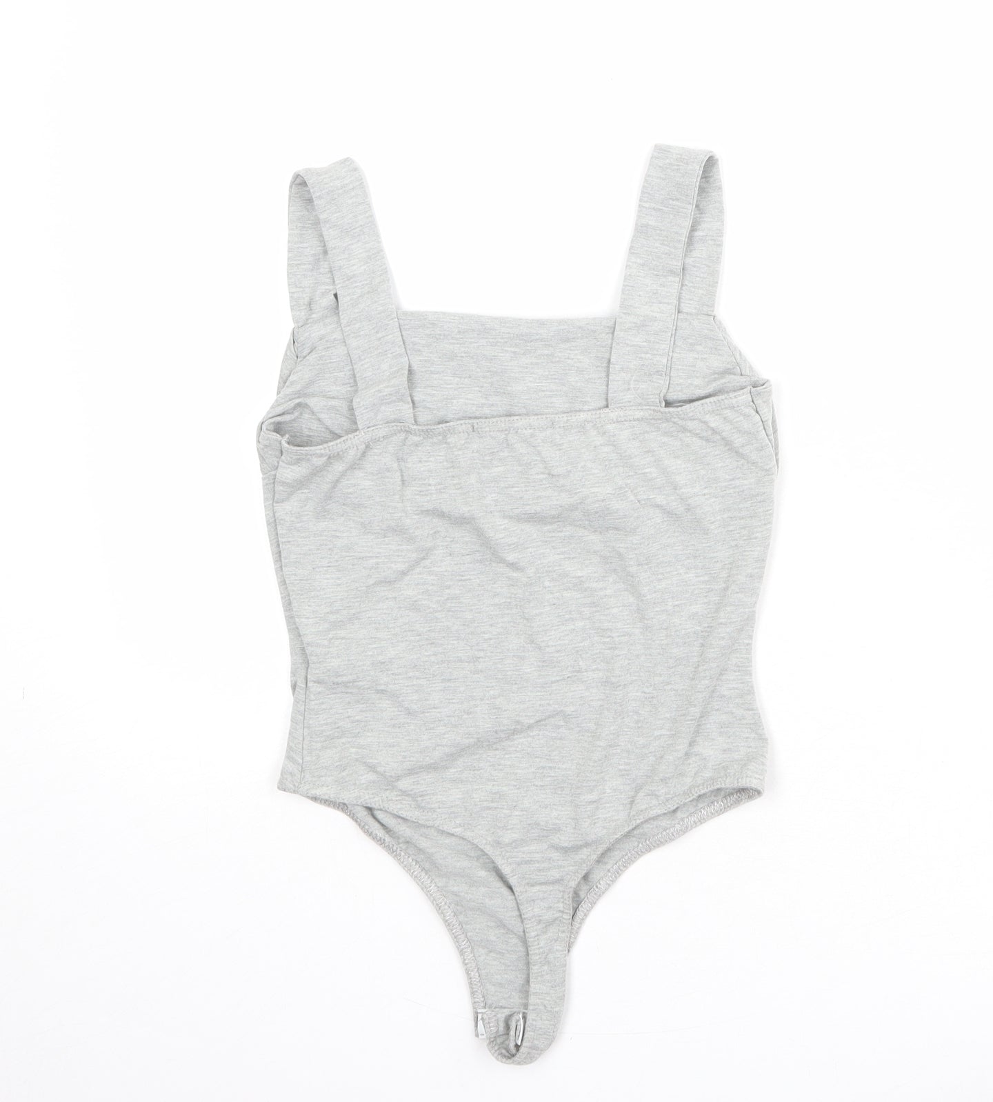 Missguided Womens Grey Viscose Bodysuit One-Piece Size 12 Snap