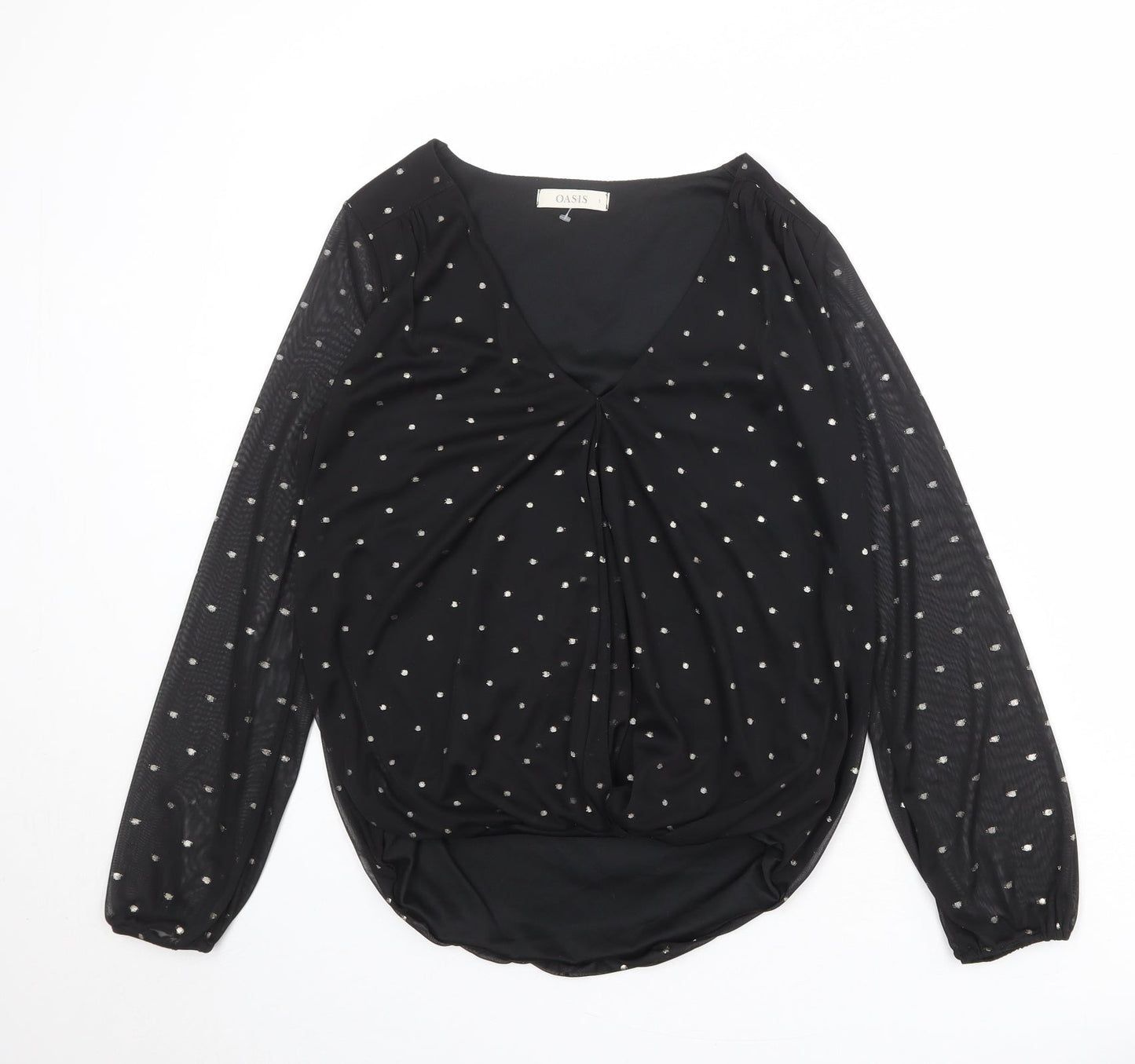 Womens UK Size S Oasis Black Basic Blouse
