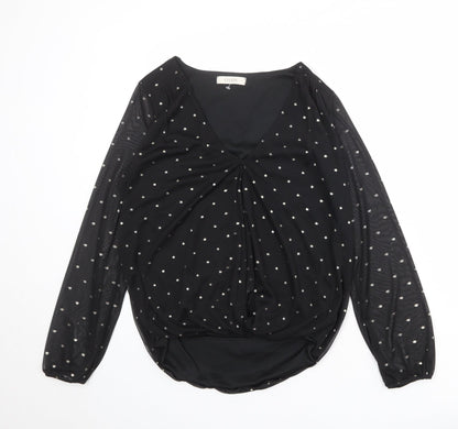 Womens UK Size S Oasis Black Basic Blouse