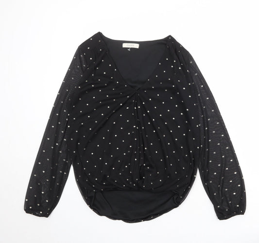 Womens UK Size S Oasis Black Basic Blouse