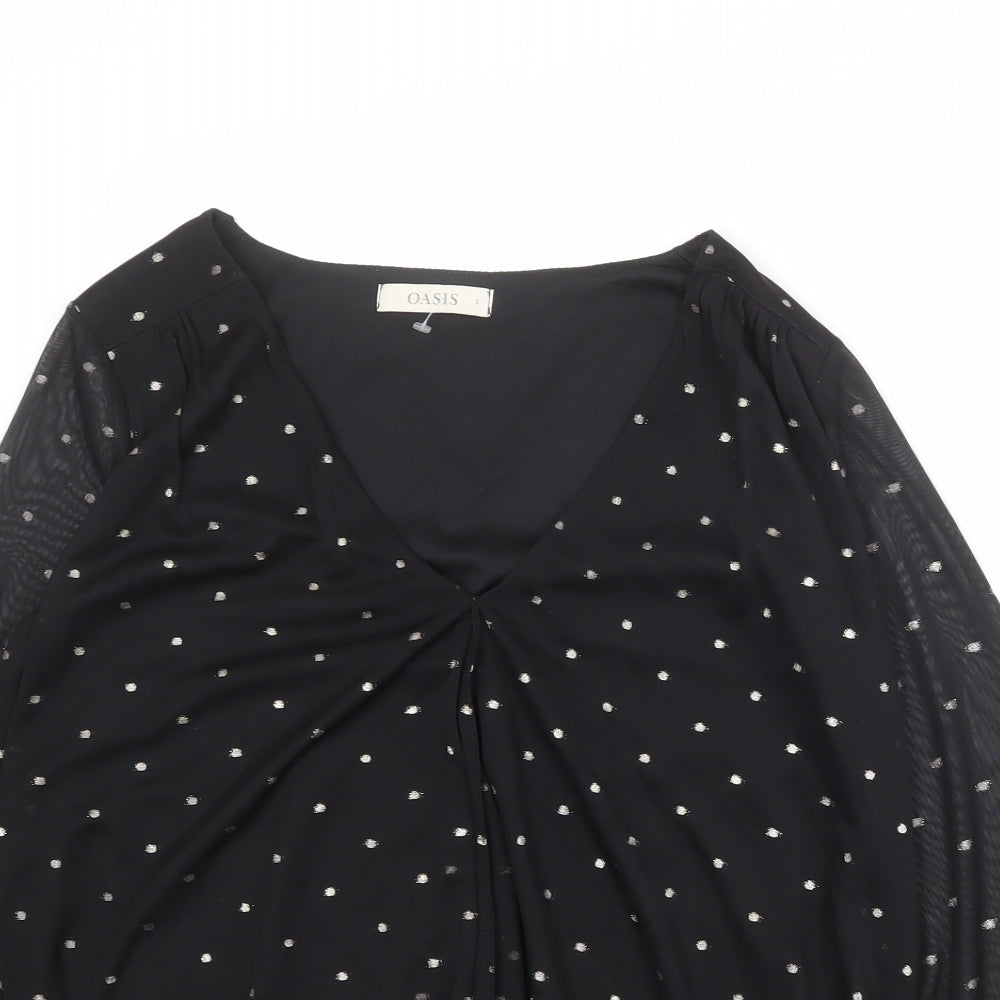 Womens UK Size S Oasis Black Basic Blouse