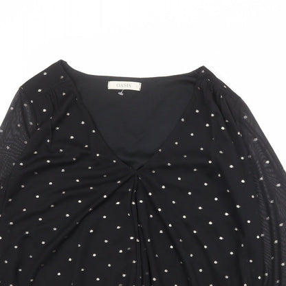 Womens UK Size S Oasis Black Basic Blouse