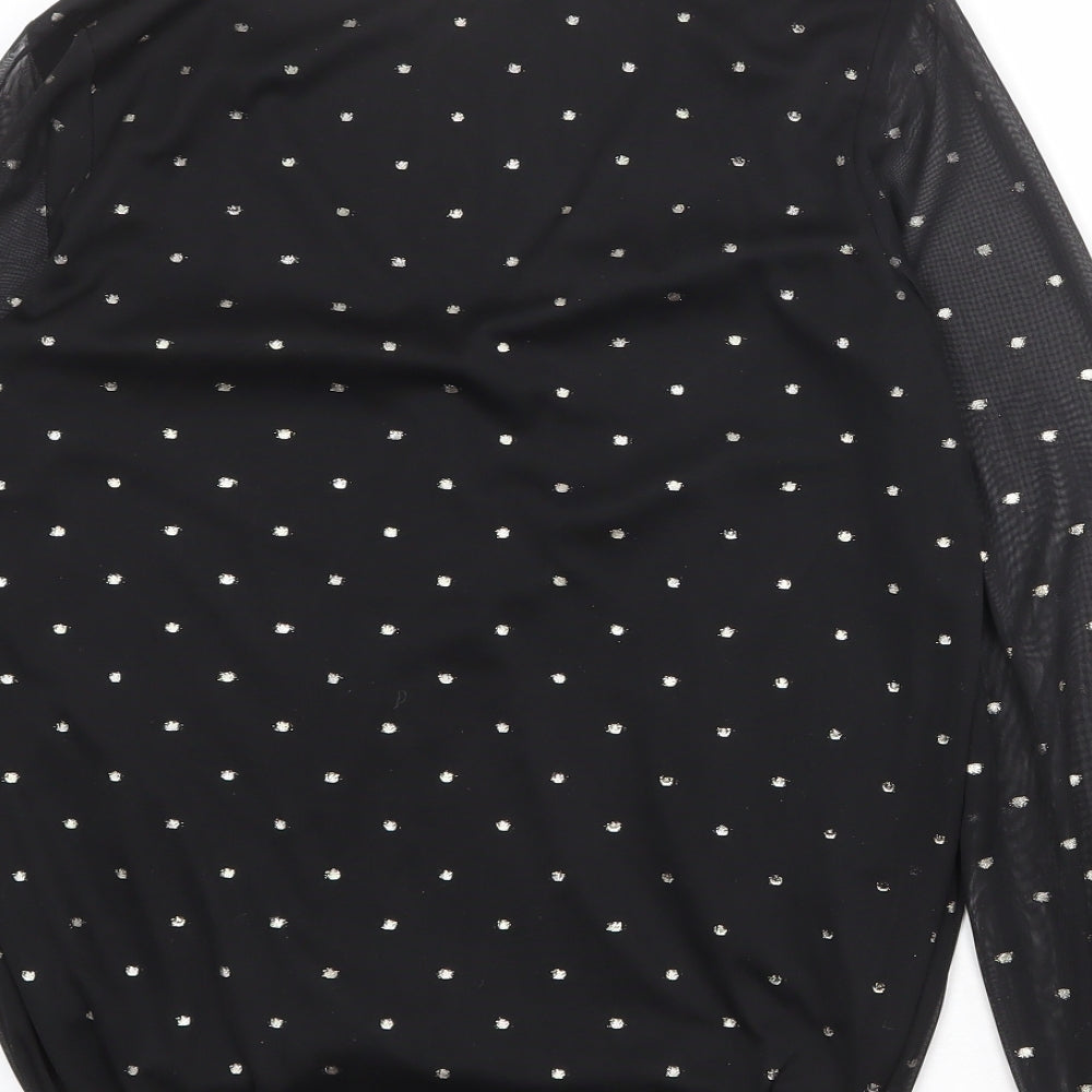Womens UK Size S Oasis Black Basic Blouse