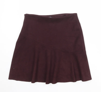 NEXT Womens Purple Polyester Swing Skirt Size 8 Zip