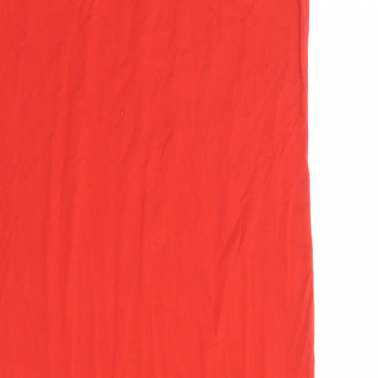 Topshop Womens Red Viscose Bodycon Size 10 Boat Neck Pullover