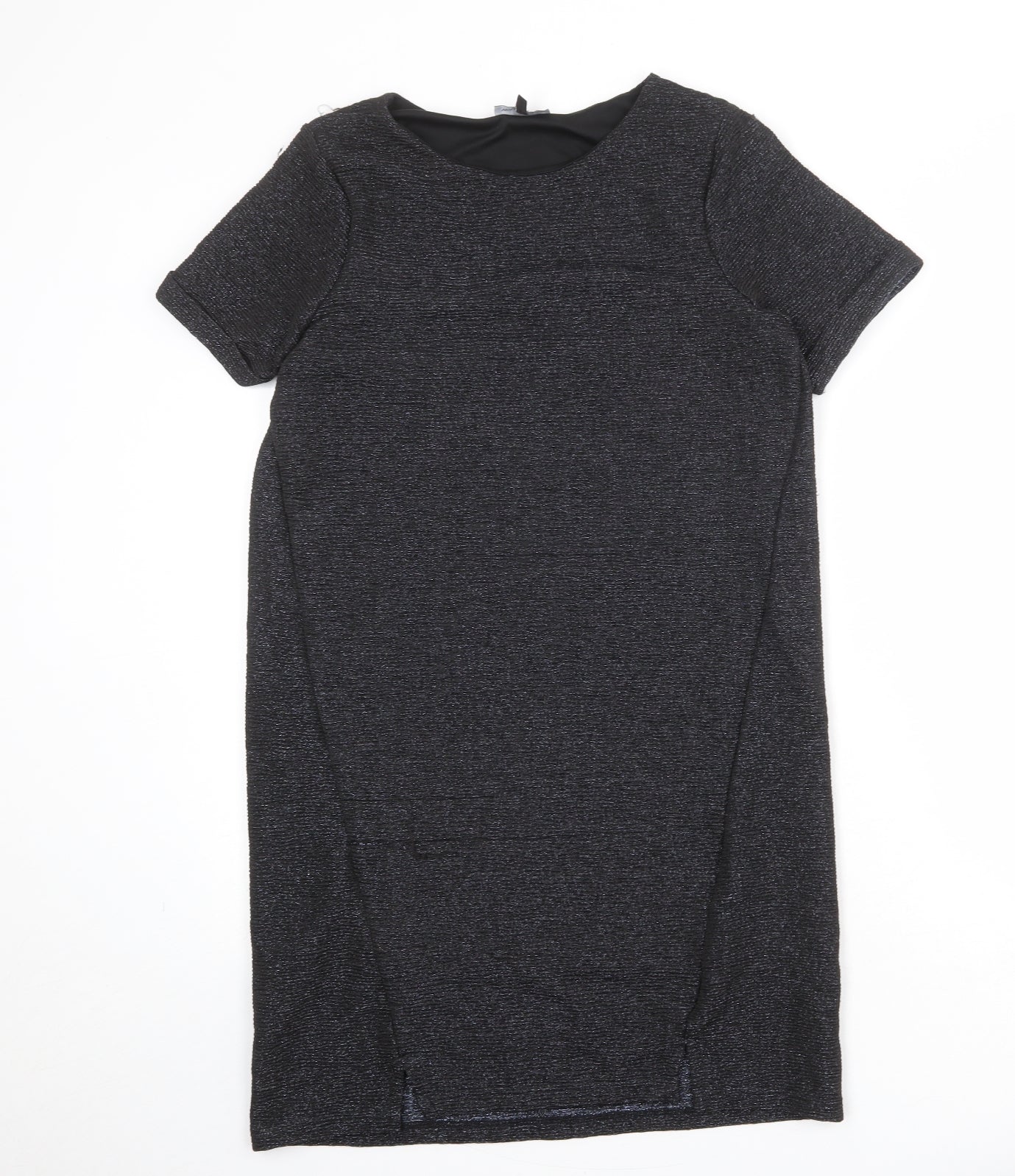 Warehouse Womens Grey Polyester T-Shirt Dress Size 8 Boat Neck Pullover