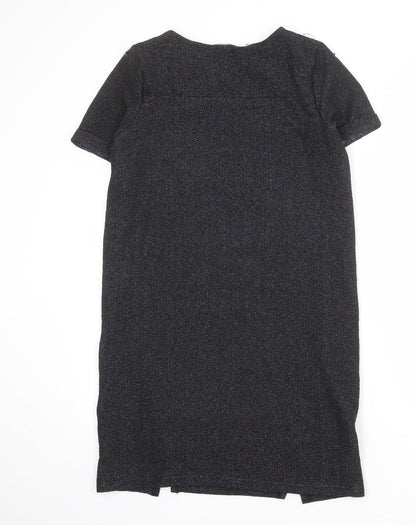 Warehouse Womens Grey Polyester T-Shirt Dress Size 8 Boat Neck Pullover